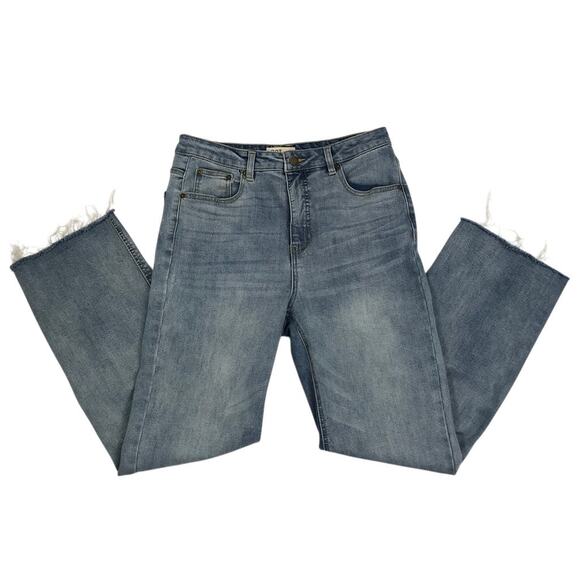 OAT New York High Rise Jeans Women 8/29 Blue Straight Classic Everyday Travel - Picture 2 of 12